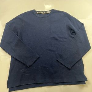 River stone women’s navy blue sweater L L18-37